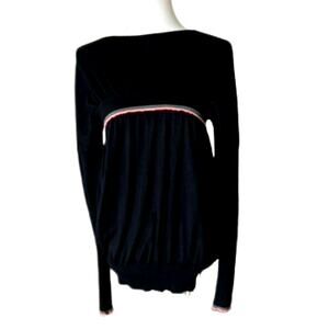 Vintage Y2K Avita Black Cashmere Silk Knit Sweater – Empire Cut, Open Back,  S